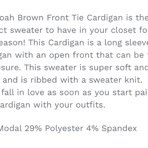 Joah Brown Front tie cardigan black one size - Picture 6 of 6